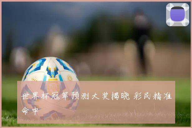 世界杯冠军预测大奖揭晓 彩民精准命中