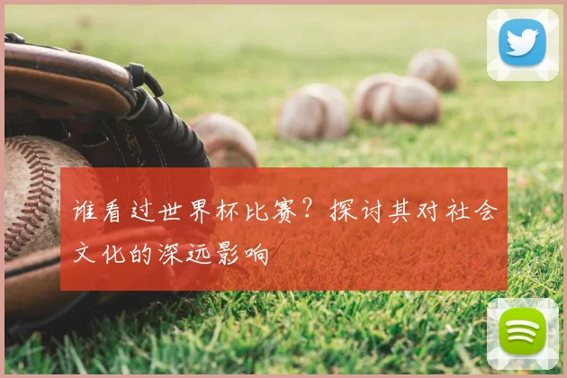 谁看过世界杯比赛？探讨其对社会文化的深远影响